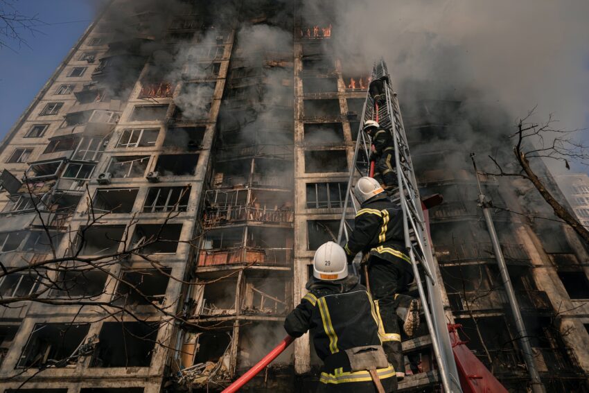 firefighters putting out a fire